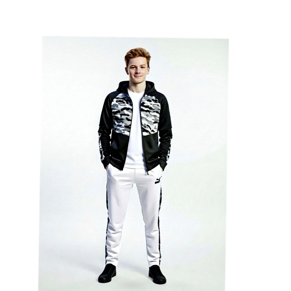 Puma Black and Gray Camouflage Jacket